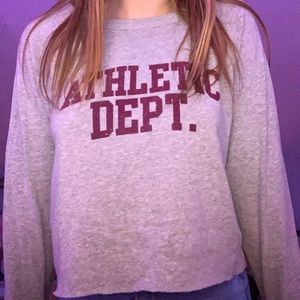 Graphic athletic dept cropped crew neck
